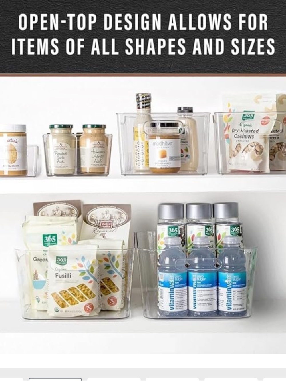 6-Pack Clear Stackable Storage Bins – Multi-Purpose Organizer Set